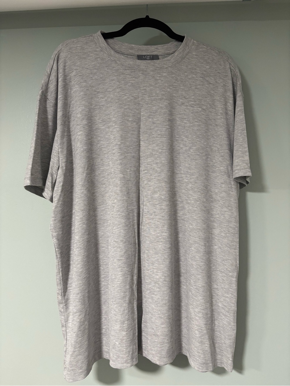 LOFT Light Heather Gray Women's Short Sleeve Lounge Set